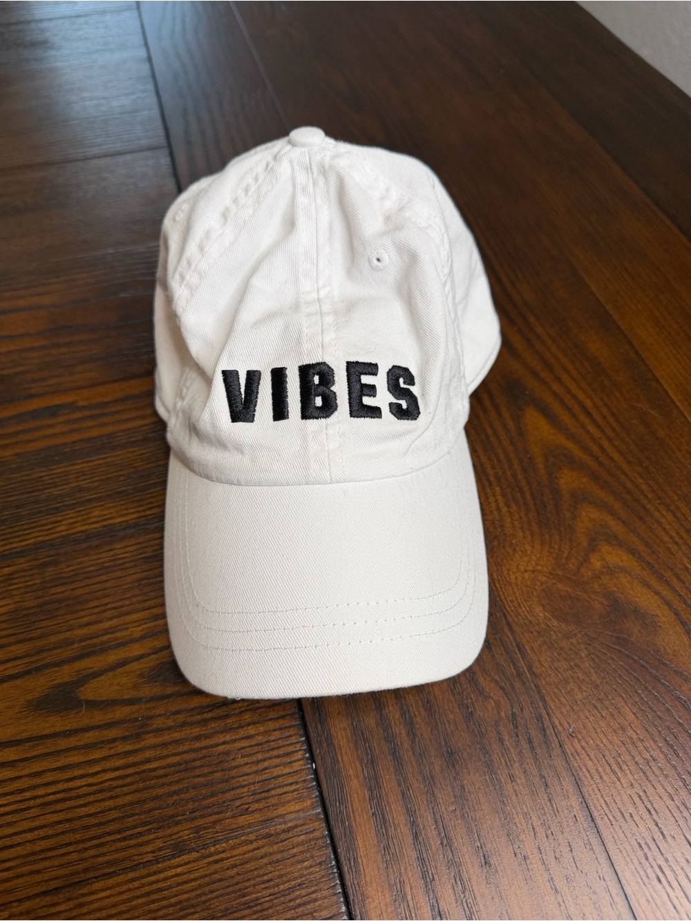 White "VIBES" Baseball Cap